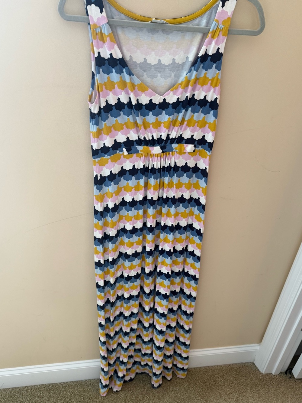 Boden jersey bright print knit maxi stretchy viscose easy wear size 6